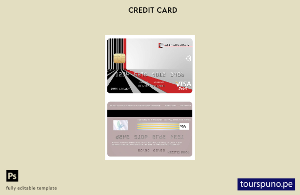 listo para imprimir Camerún Afriland Primera plantilla de tarjeta visa bancaria